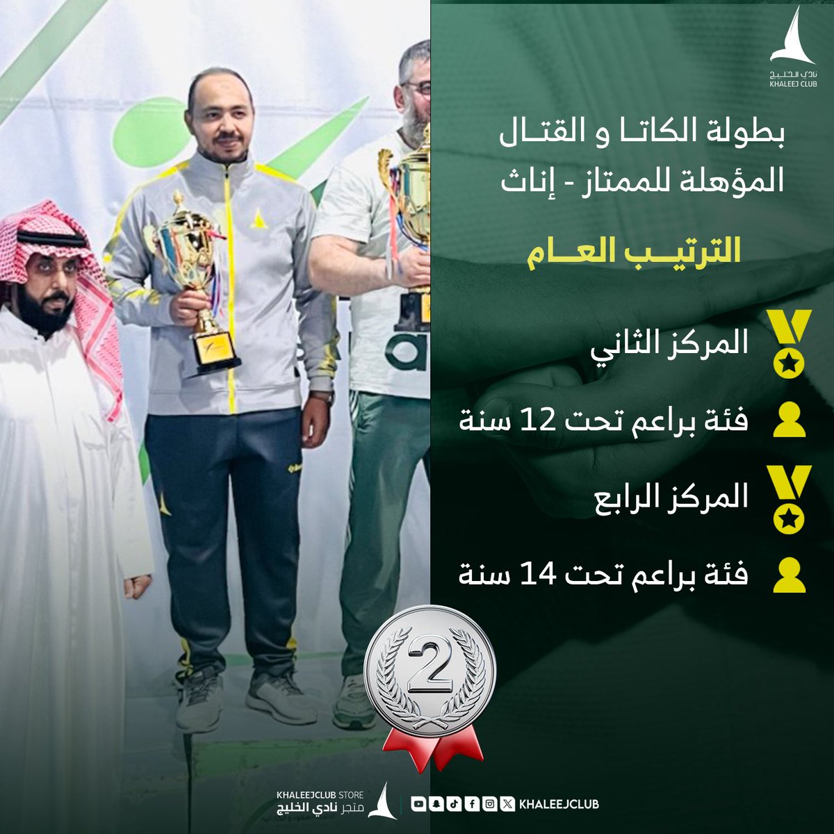 🔚 نتائج مميزة لإناث #كاراتيه_الدانة في بطولة الكاتا والقتال المؤهلة للممتاز 🥋👏🏻

▫️المركز الثاني - براعم تحت 12 سنة
▫️المركز الرابع - براعم تحت 14 سنة