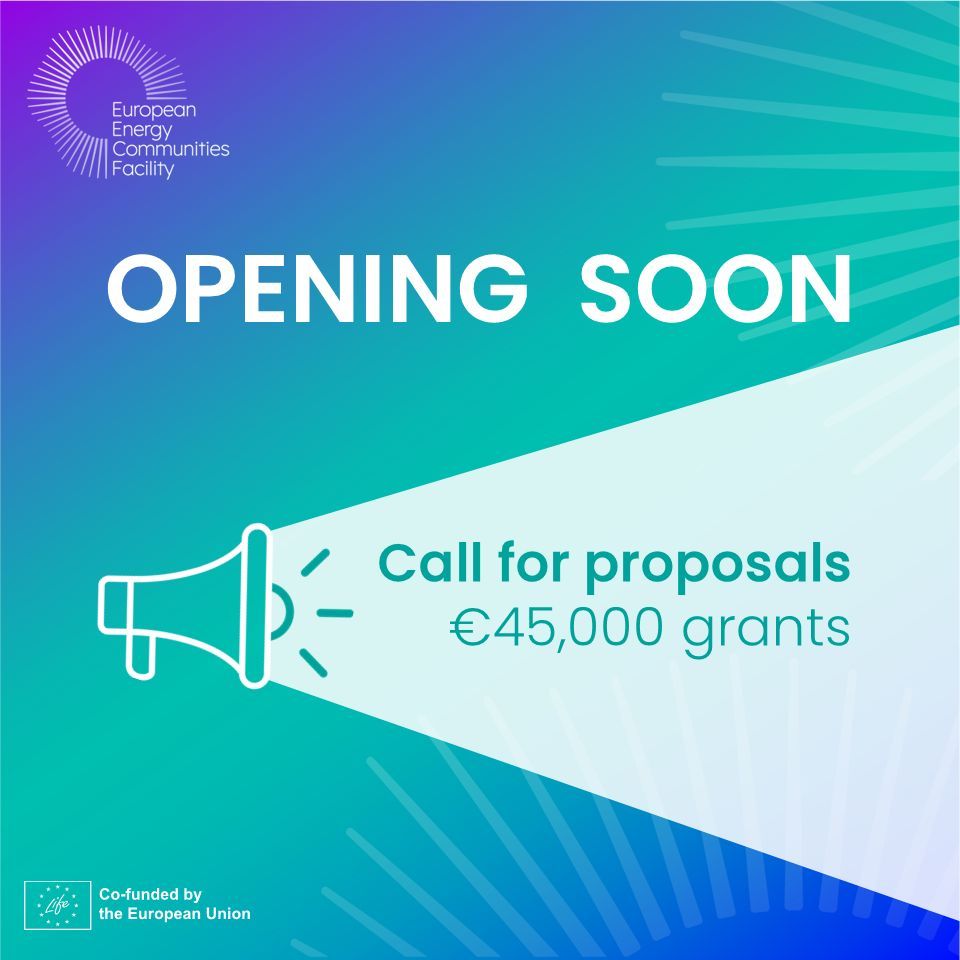 🌍Exciting news for #EnergyCommunities! 
The #ENERCOMFacility is launching its call for proposals on June 2nd:
€45,000 lump sum grants to develop a business plan + Capacity-building programme for successful applicants
Get ready to apply! More info here: buff.ly/DSd94UP