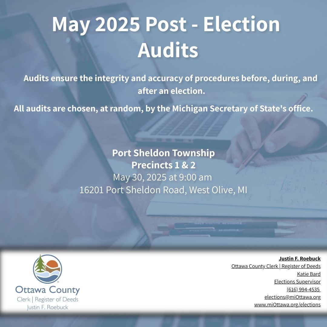 The May 2025 Post-Election Audits have been scheduled.  Here is the Audit schedule for today. The public is welcome to join us.