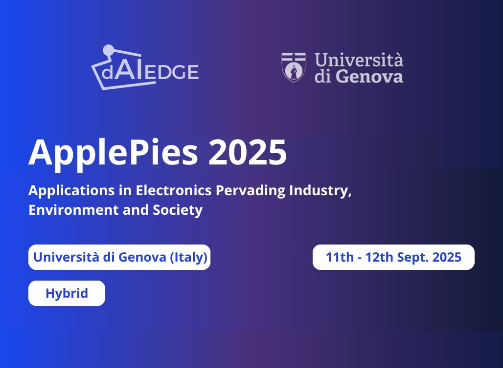 We are pleased to share that Nuria Pazos, member of #dAIEDGE, is playing a key #role in the organisation of #ApplePies25, taking charge of:

✅ Disseminating the #CallForPapers
✅ Inviting international experts to the Programme Committee
✅ Participating in the selection of the