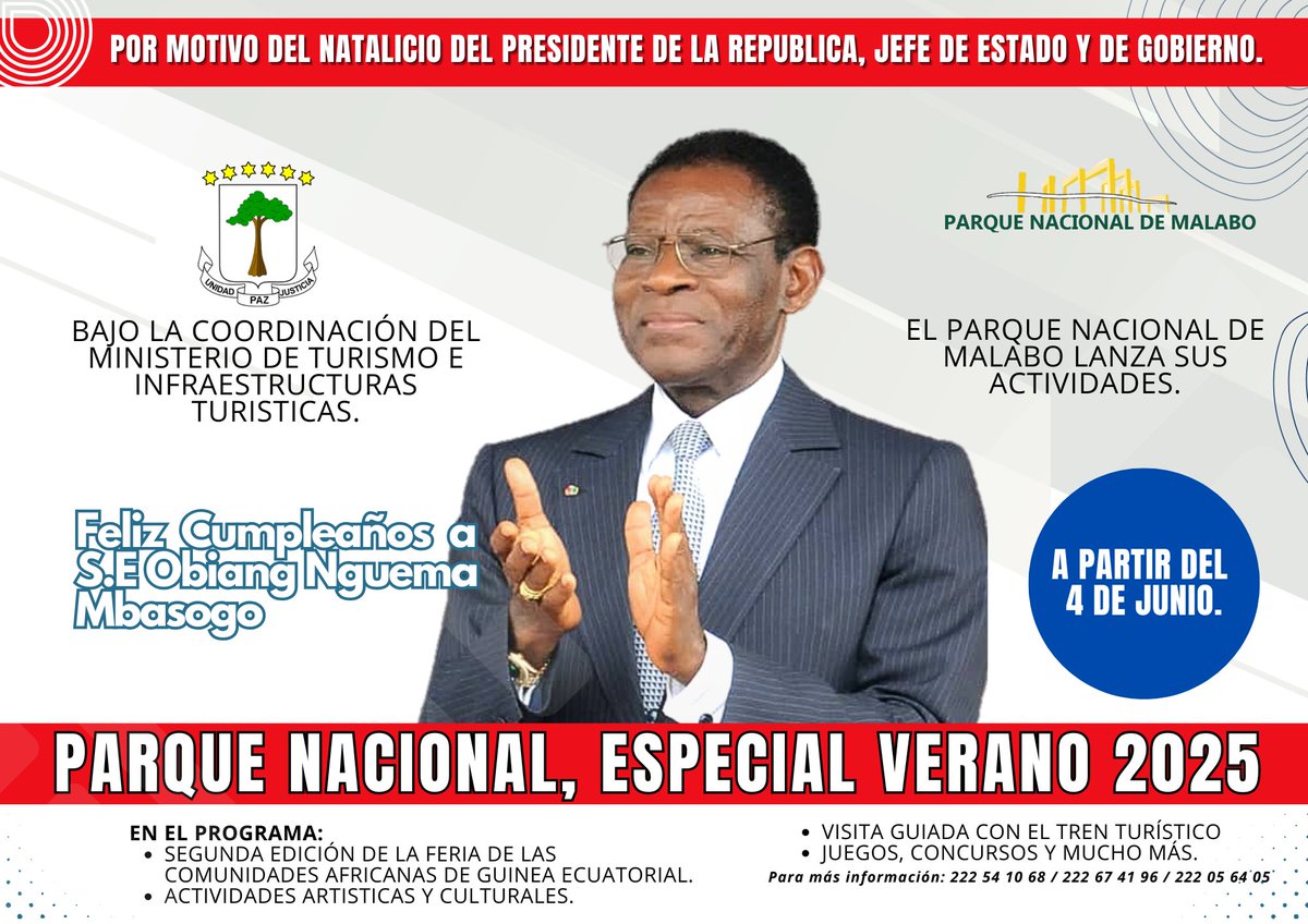 Especial Verano 2025, todo a lo grande. Les esperamos en el Parque Nacional de Malabo. 

#ParqueMalabo #ParqueNacionaldeMalabo #GuineaEcuatotial #Turismo #verano2025