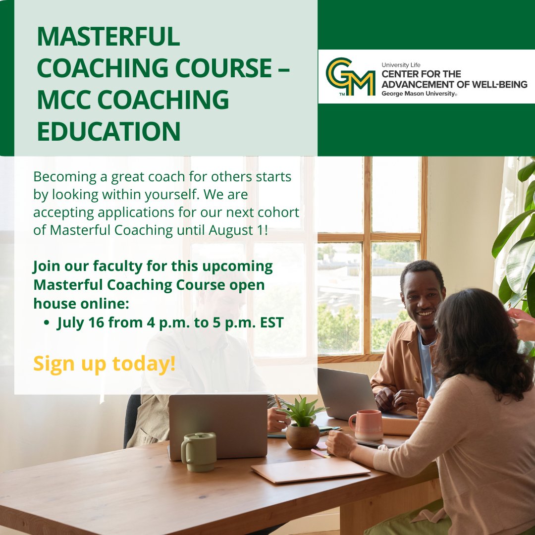 The Masterful Coaching Course (MCC) is designed for those who want to deepen their coaching practice in a supportive environment. Join our faculty for this upcoming Masterful Coaching Course online open house to learn more about this transformative program!