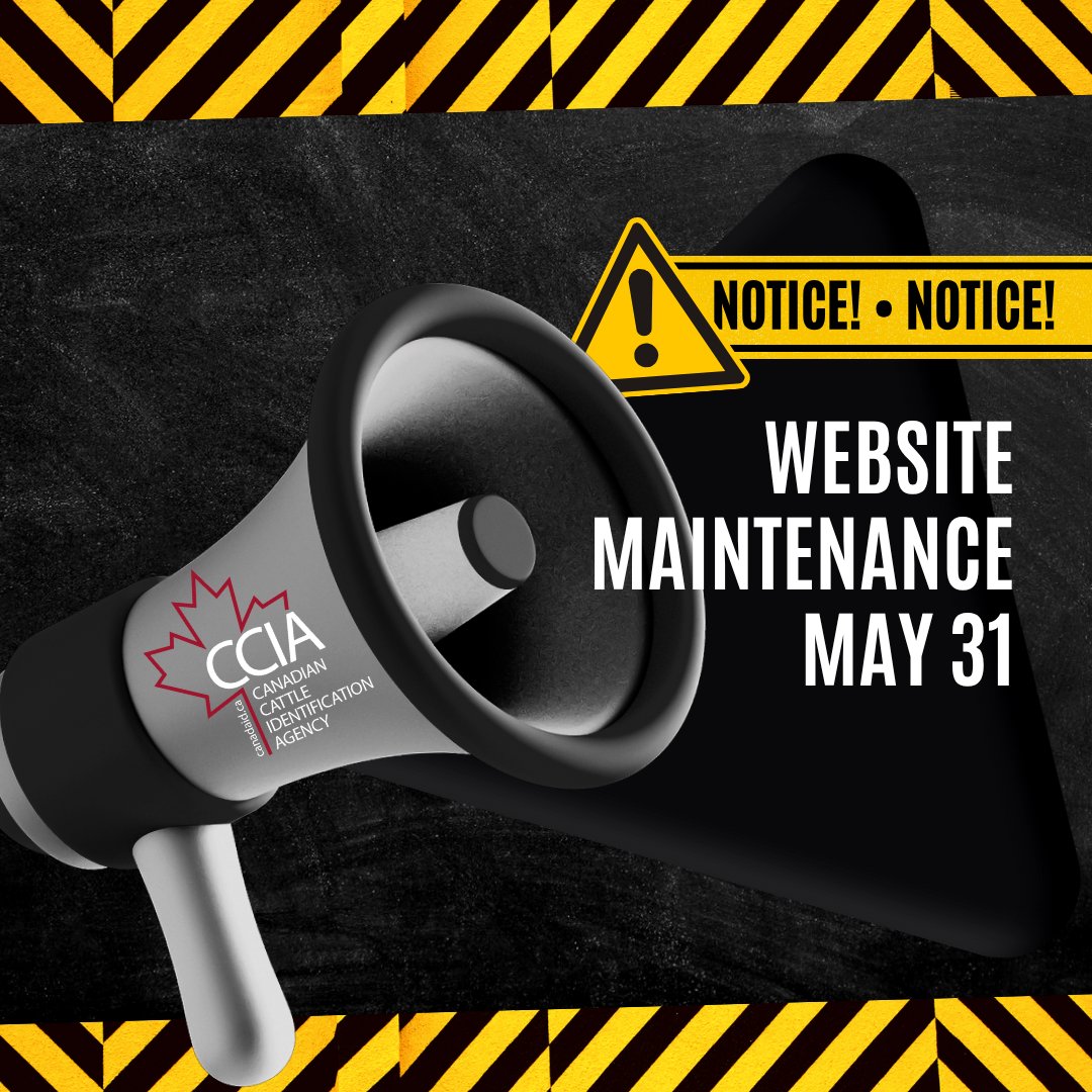 CCIA’s webstore and Canadian Livestock Tracking System (CLTS) will be unavailable Saturday, May 31, from 8 a.m. to 12 p.m. (MDT) due to scheduled network maintenance. Please plan ahead if you need to complete any online transactions.