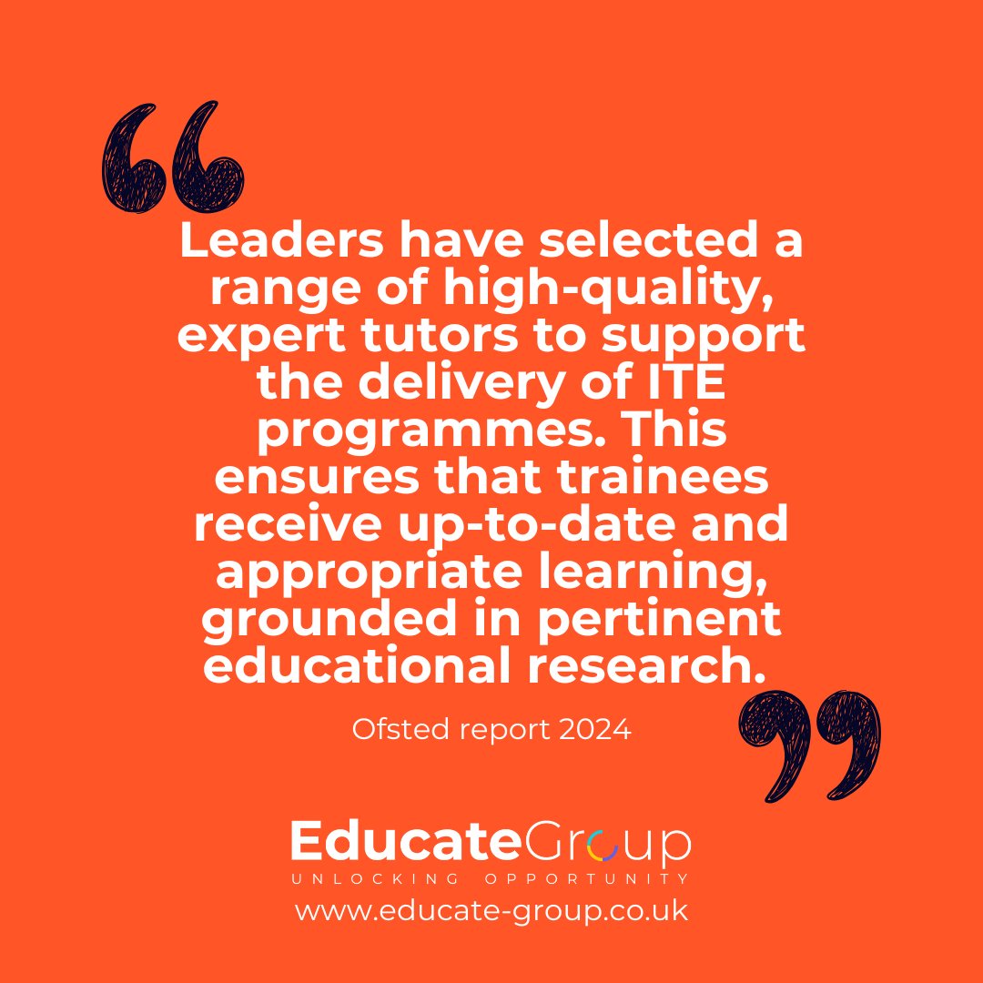 EducateGroup2's tweet image. 🔗 To learn more about our Ofsted-recognised ITE programmes and take the first step towards a rewarding teaching career, visit our website: educate-group.co.uk/initial-teache…
#teachingtraining #traintoteach #getintoteaching #teach #educationjobs #schooljobs #educate