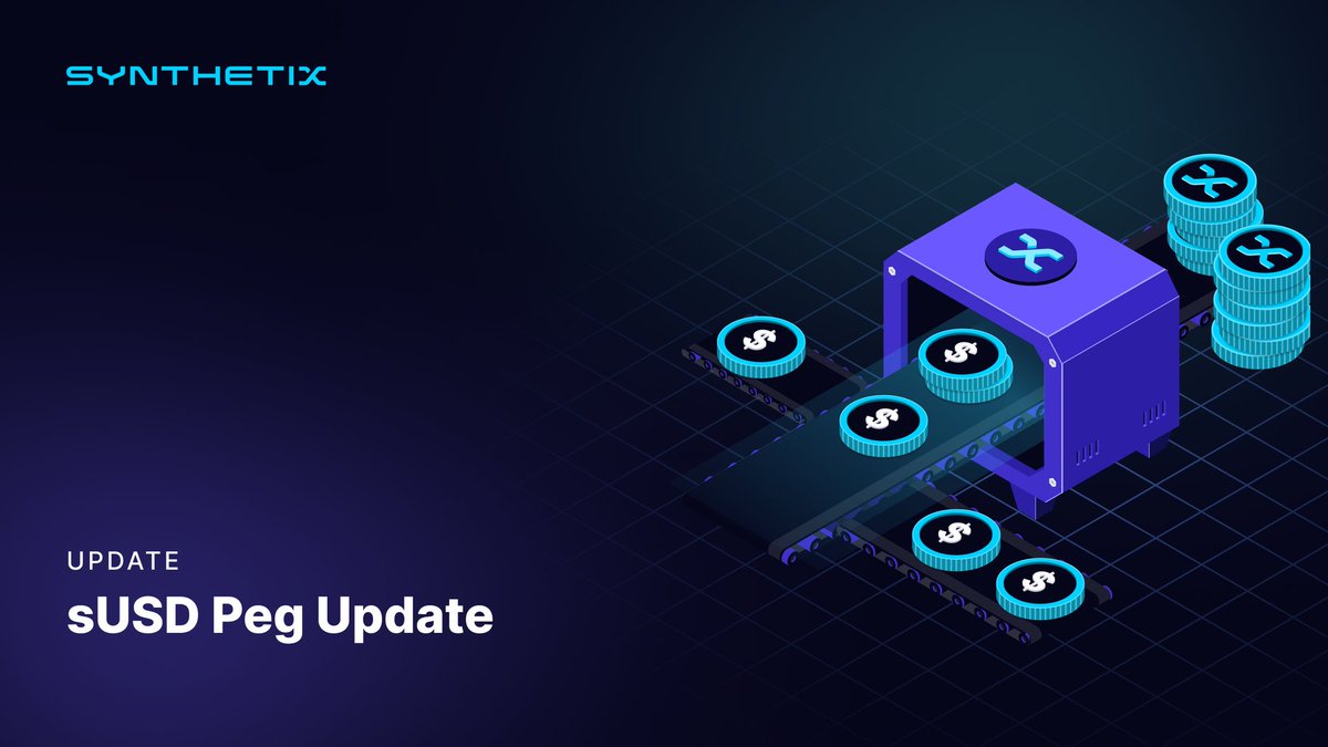 Synthetix 这波终于要动手了，要把稳定币 sUSD 重新拉回 1 美元的目标

同时，从6月2日开始
SNX债务抵押者得把420池的sUSD抵押比例从10%提升到20%，不然债务豁免就暂停了

感觉这是在挺紧的风控措施，毕竟稳定币稳定性太关键了，大家持有的要注意注意了！
#Synthetix #sUSD #DeFi #稳定币