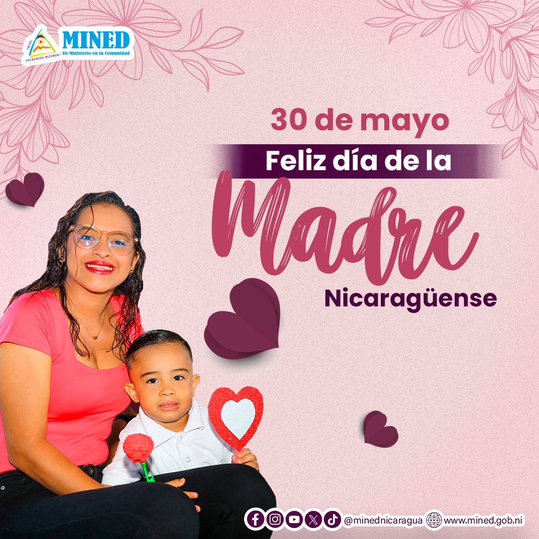 30 de mayo | ¡Feliz Día de las Madres a todas las mujeres maravillosas de Nicaragua! Su amor y dedicación son la fuerza que une y fortalece a nuestras familias. 🌸❤️🌹