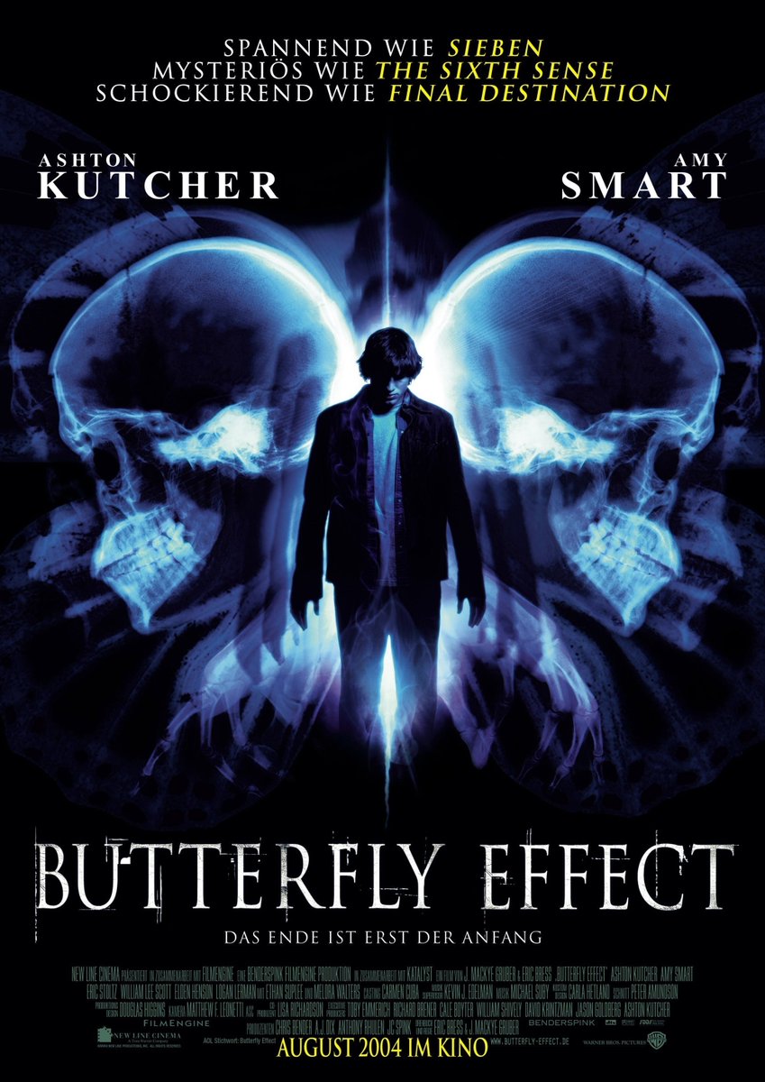 TallyMichelle4's tweet image. #TheButterflyEffect (2004)
Evan Treborn suffers blackouts during significant events of his life. As he grows up, he finds a way to remember these lost memories &amp;amp; a supernatural way to alter his life by reading his journal.
#TimeTripmovies #FilmX 

Trailer youtube.com/watch?v=kkWQLj…