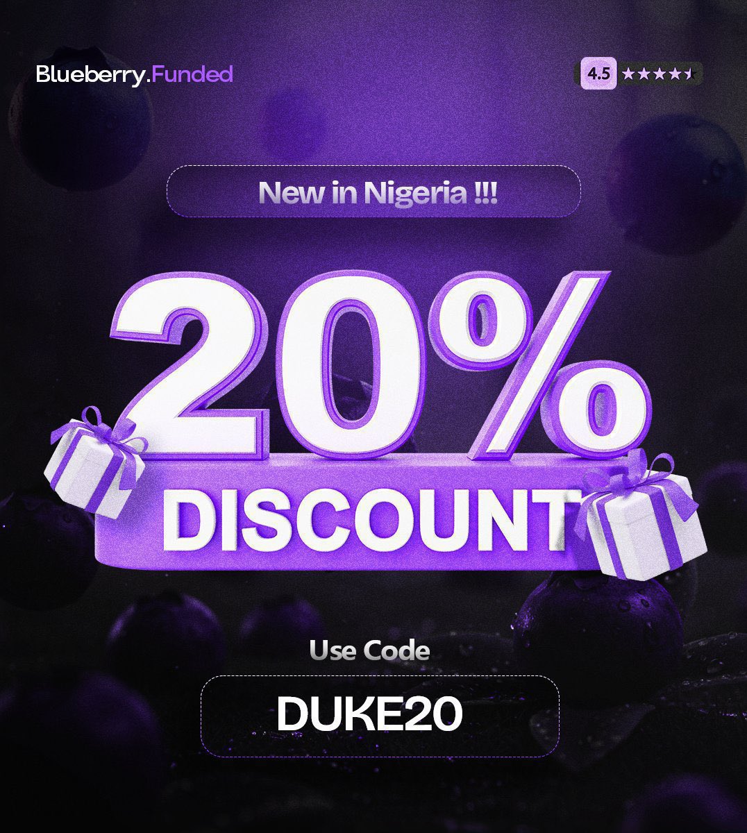 BIG DUKE (@dukedarls) on Twitter photo Get 20% discount when you purchase a <a href="/BlueberryFunded/">Blueberry Funded</a> Prop firm account with DUKE20 discount Code
Below are the new prices with DUKE20 discount code
☑️100k - $400
☑️50k - $200
☑️25k - $100
☑️10k- $48
☑️5k- $28
Paying with naira is available✅
Use link: blueberryfunded.com/?utm_source=af… Get 20% discount when you purchase a <a href="/BlueberryFunded/">Blueberry Funded</a> Prop firm account with DUKE20 discount Code
Below are the new prices with DUKE20 discount code
☑️100k - $400
☑️50k - $200
☑️25k - $100
☑️10k- $48
☑️5k- $28
Paying with naira is available✅
Use link: blueberryfunded.com/?utm_source=af…