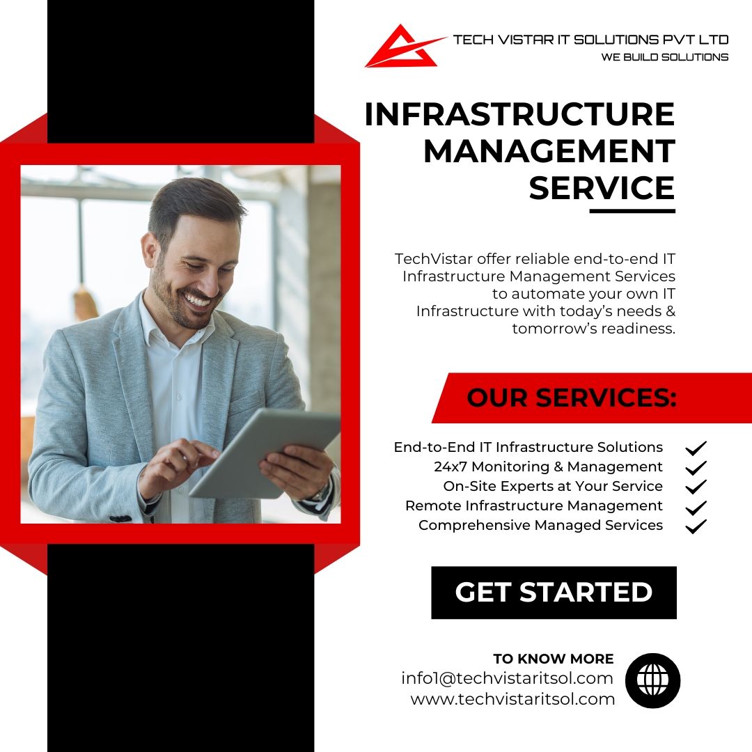 techvistar_IT's tweet image. At Tech Vistar IT Solutions Pvt Ltd, we provide reliable, end-to-end IT Infrastructure Management to keep your operations smooth, secure, and scalable.

#TechVistarITSolutions #ITManagement #InfrastructureSolutions #ManagedServices #RemoteITSupport #ITSupport #BusinessSolutions