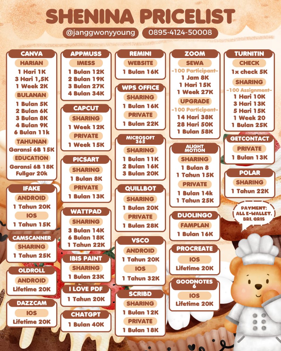 SEWA LANGGANAN APK PREMIUM

 NETFLIX VIDIO CANVA DISNEY LOKLOK BSTATION VIU IQIYI WETV AMAZON PRIME YOUKU YOUTUBE HBO APPMUSS GTC WATTPAD CAPCUT PRO REMINI DAZZCAM CHATGPT PICSART MS 365 #zonauang