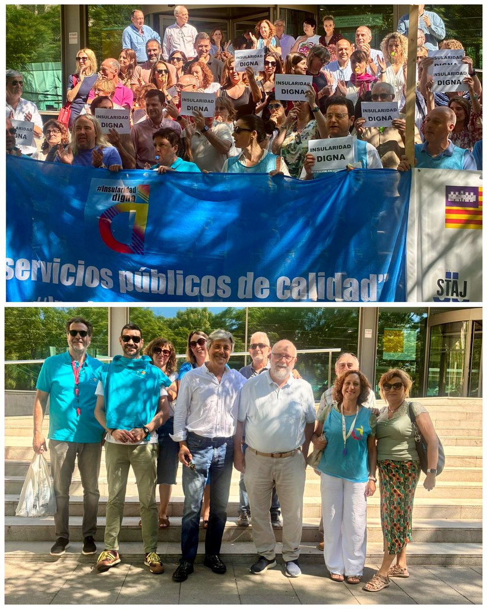 🪧Suma y siguen las protestas en defensa de una #InsularidadDigna. 

💸Actualización ya del PLUS por RESIDENCIA del personal público del Estado y su equiparación con Canarias. 

‼️Están al borde del colapso los #ServiciosPúblicos estatales en Balears. La ciudadanía no lo merece.