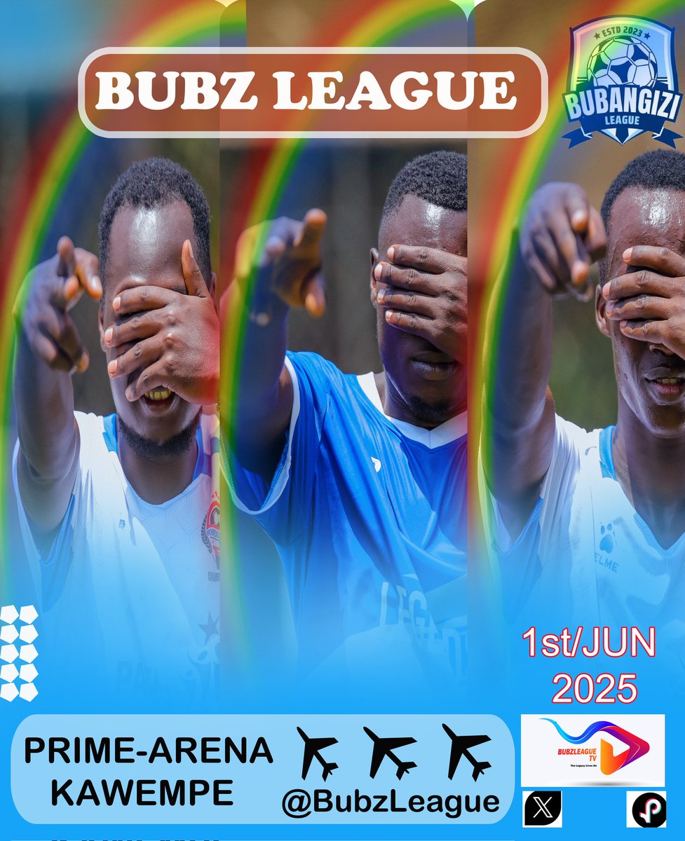 𝐌𝐀𝐓𝐂𝐇 𝐃𝐀𝐘 2! 𝐌𝐀𝐓𝐂𝐇 𝐃𝐀𝐘 2!

🗓 1st_June_2025 
⏲️ 10:00 AM
🏟 Prime Arena_kawempe

#BubzLeagueSnIII
