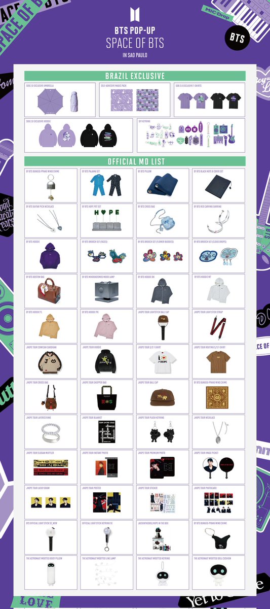 BTSxBRAZIL's tweet image. Tem itens exclusivos para a Pop-up de São Paulo! Eles lembraram da gente... ELES LEMBRARAM DA GENTE 😭💜