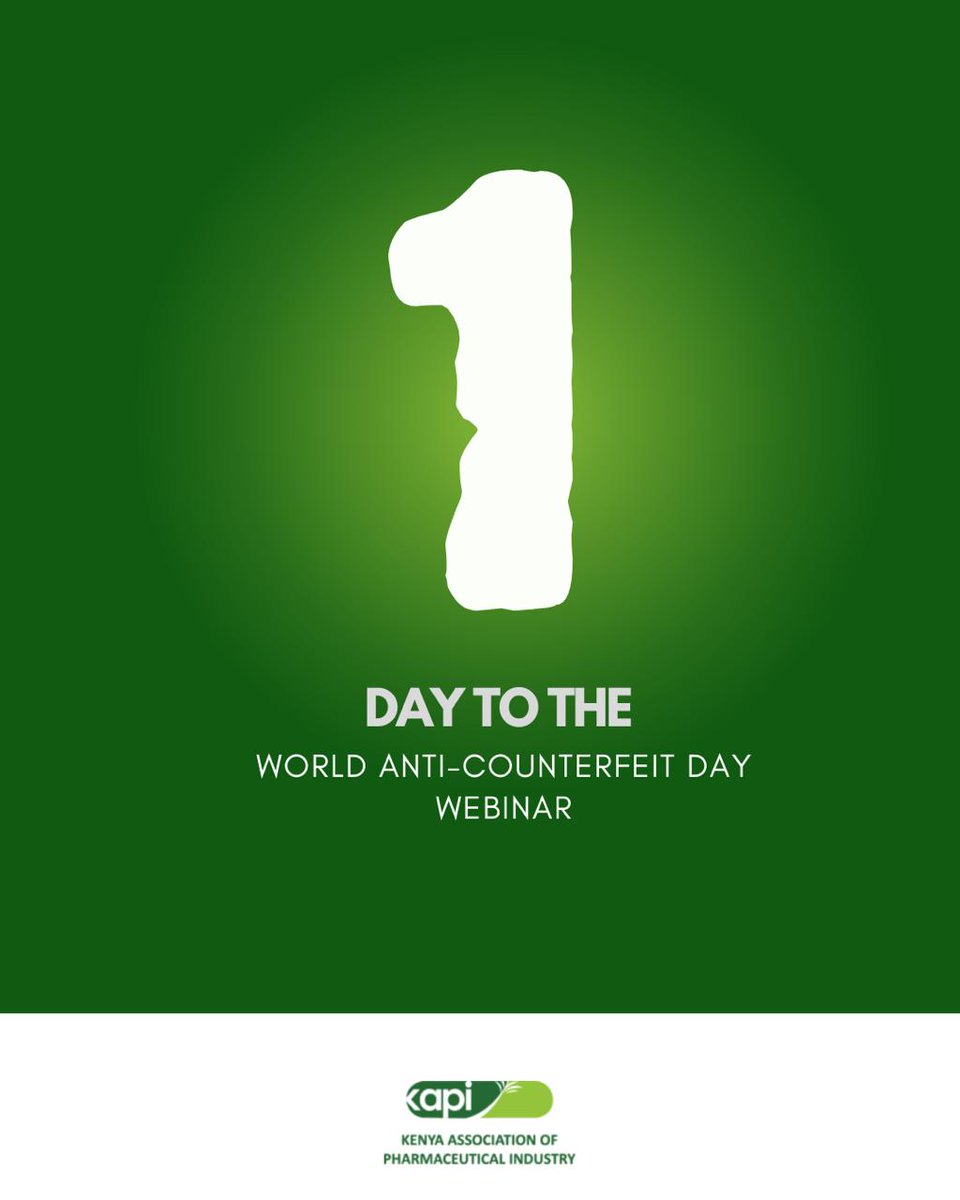Countdown : 🚨 Countdown to #WorldAnticounterfeitDay2025! Join us on June 4th for an eye-opening webinar.    Topic: Impact of Counterfeit Health Products and Technologies on patient safety  
📷 Date: June 4th, 2025  
Registration Link: bit.ly/3SH7vwp