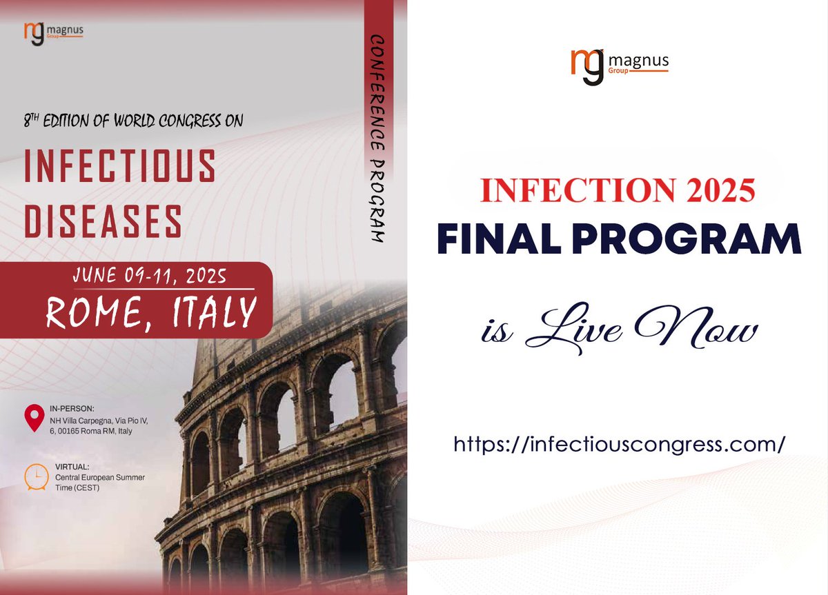 Tessa Orwell (@infectionevent) on Twitter photo Final Program is Now Live!!! Different sessions and tracks in one <a href="/InfectionEvent/">Tessa Orwell</a> hosted by <a href="/magnus_group/">Magnus Group</a>
Join us at #Hybrid_Event on June 09-11, 2025.
For Registration visit: infectiouscongress.com/register Final Program is Now Live!!! Different sessions and tracks in one <a href="/InfectionEvent/">Tessa Orwell</a> hosted by <a href="/magnus_group/">Magnus Group</a>
Join us at #Hybrid_Event on June 09-11, 2025.
For Registration visit: infectiouscongress.com/register