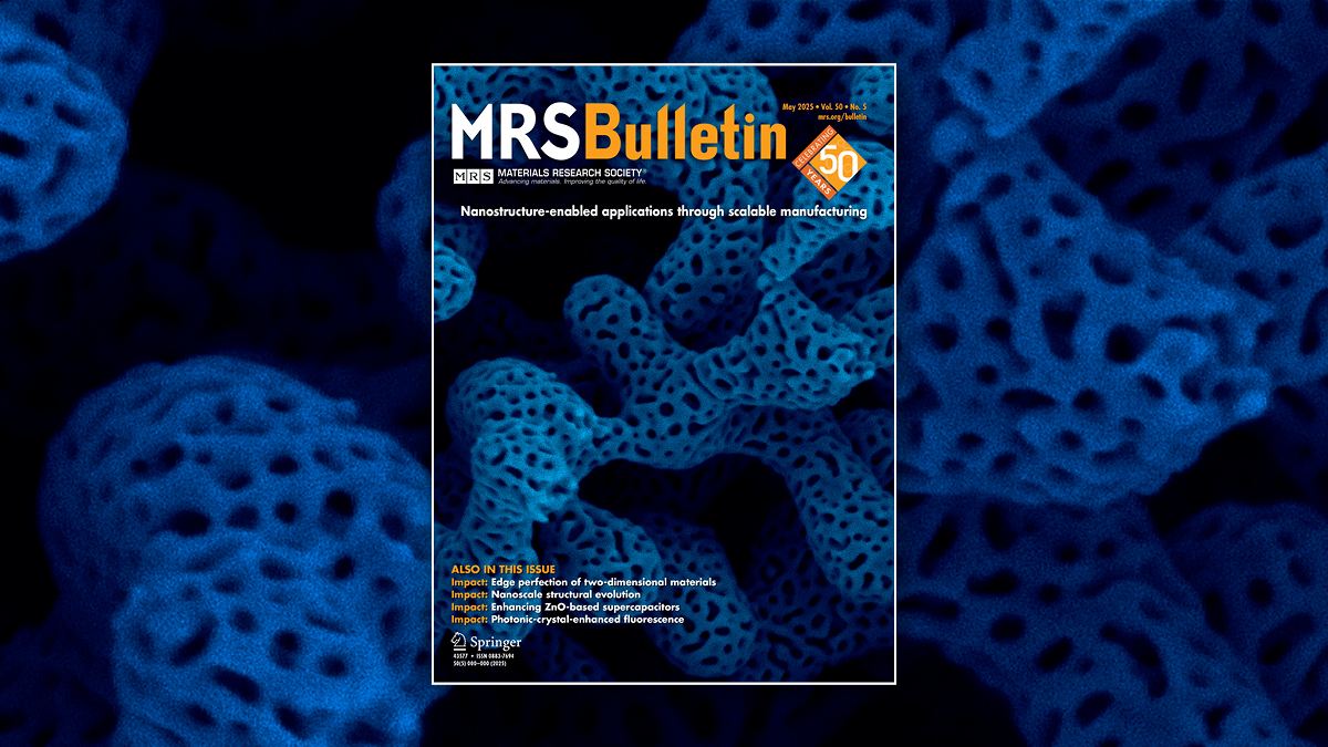 𝑵𝒆𝒘 𝒊𝒔𝒔𝒖𝒆! #MRSBulletin published an issue on Realizing Nanostructure-Enabled Applications through Scalable Manufacturing. The introduction by guest editors Erkin Seker, Shan Shi, and Ian McCue is free to read.

loom.ly/HLdHwi4