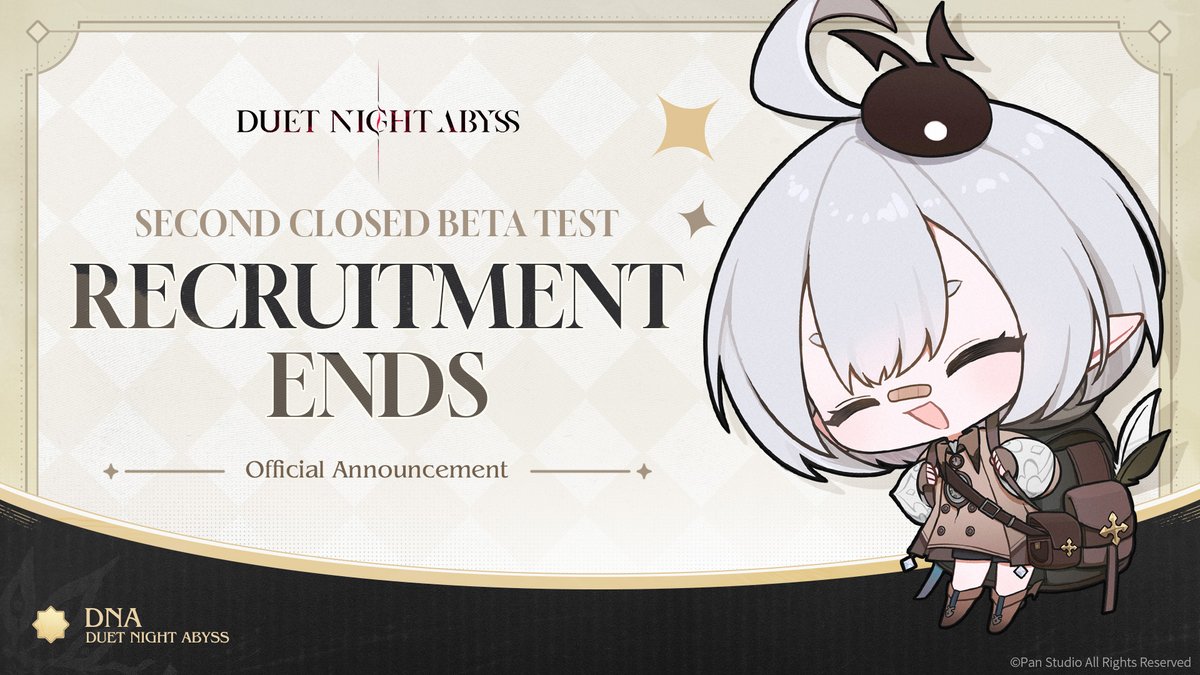 Second Closed Beta Test Recruitment Now Ends

Thanks for your enthusiastic participation, the Second Closed Beta Test Recruitment now ends.
The test qualification will be gradually sent by email in the future. You can check the qualification email in the email address that you