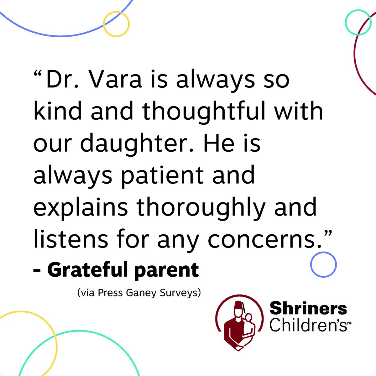 ShrinersTWI's tweet image. We are just as grateful to our patients as they are to us.
shrinerschildrens.org/en/our-care-pr…
#FeelGoodFriday #ShrinersChildrens #PediatricOrthopedics #PressGaneyComments