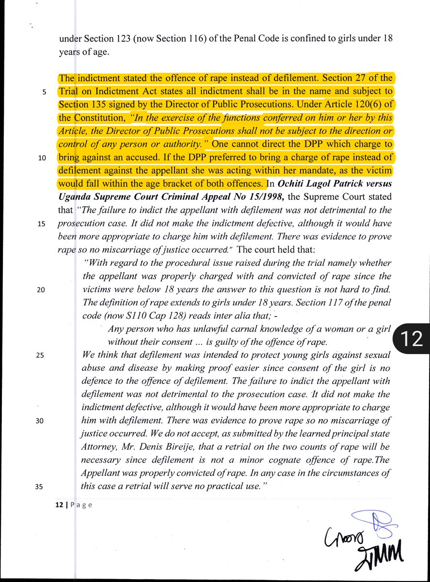 The Court of Appeal has reaffirmed that the prosecution retains the discretion to charge an individual who molests a girl under the age of 18 with either the offence of rape or defilement.