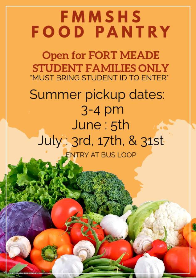 Fort Meade Mid/Sen (@fmmshs) on Twitter photo The pantry will be open to students and student families June 5th, July 3rd, 17th, and 31st!  Be sure to come between 3 and 4 on these days to get items from our Pantry.  If you have any questions, contact Mrs. Christy at falicia.carrillo@polk-fl.net. The pantry will be open to students and student families June 5th, July 3rd, 17th, and 31st!  Be sure to come between 3 and 4 on these days to get items from our Pantry.  If you have any questions, contact Mrs. Christy at falicia.carrillo@polk-fl.net.