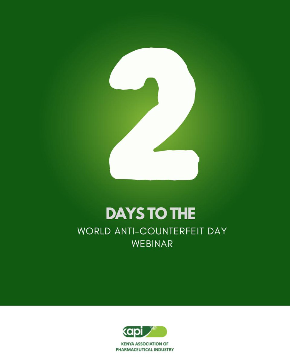 Countdown : 🚨 Countdown to #WorldAnticounterfeitDay2025! Join us on June 4th for an eye-opening webinar.    Topic: Impact of Counterfeit Health Products and Technologies on patient safety  
📷 Date: June 4th, 2025  
Registration Link: bit.ly/3SH7vwp