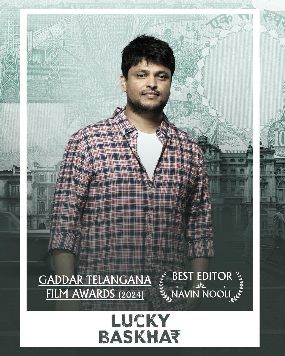 Sithara Entertainments (@sitharaents) on Twitter photo Heartiest congratulations to our dearest Editor <a href="/NavinNooli/">Navin Nooli</a> on bagging the ‘Best Editor’ award for #LuckyBaskhar at the Gaddar Telangana Film Awards 2024.🤩🤗 Heartiest congratulations to our dearest Editor <a href="/NavinNooli/">Navin Nooli</a> on bagging the ‘Best Editor’ award for #LuckyBaskhar at the Gaddar Telangana Film Awards 2024.🤩🤗