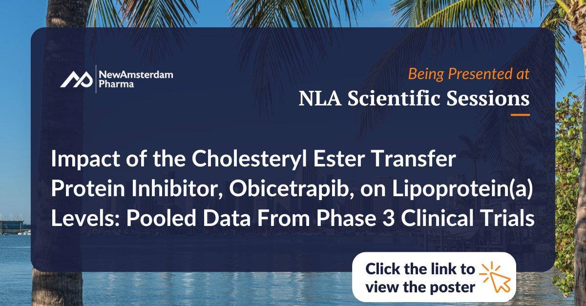 A pooled analysis from three of our Phase 3 studies evaluated obicetrapib’s effect on Lp(a) in people at increased risk for cardiovascular disease, particularly in those with baseline Lp(a) from 50-150 nmo/L. See the data shared at #NLASessions: bit.ly/3SXDyZd