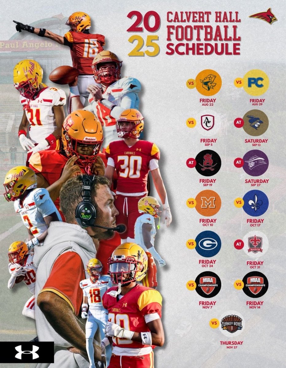 2025 Calvert Hall Football Schedule…excited to get after it.  #1way

<a href="/Coach_Ward23/">Ty Ward</a> <a href="/CoachCurreri/">Coach Frank Curreri</a> <a href="/CoachKevWill/">Kev Will</a> <a href="/CoachBrown62/">Coach Brown</a>