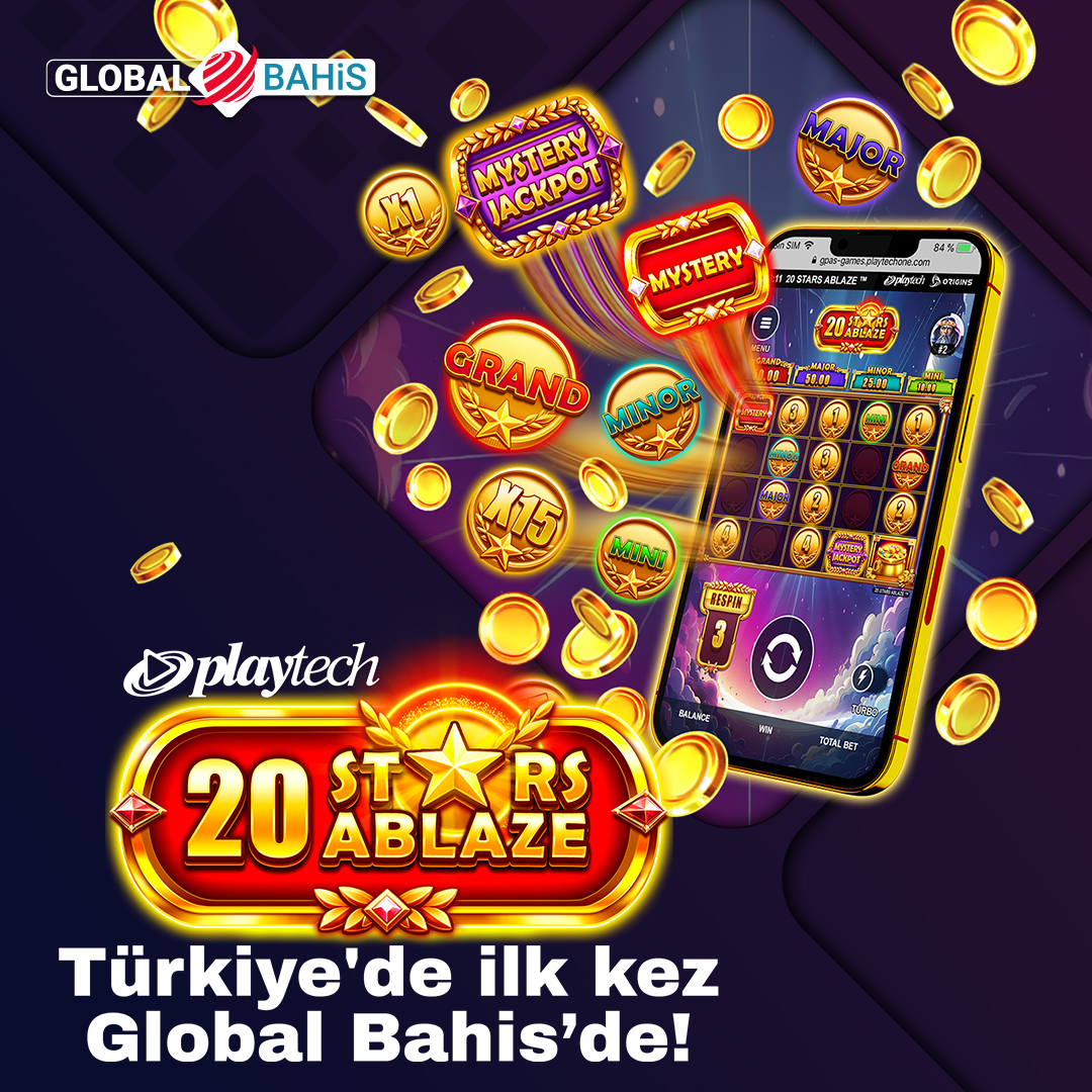 🌠 Playtech'in yeni oyunu 20 Stars Ablaze, TÜRKİYE'DE İLK KEZ sadece Global Bahis’te yayında! 

💎🎉 Parlayan makaralar, çarpıcı ödüller ve eğlencenin zirvesi burada! 

🌟💸 Kaçırma, şimdi Global Bahis’te yıldızlar seninle! 
📌tinyurl.com/GlobalBahis-Tw…