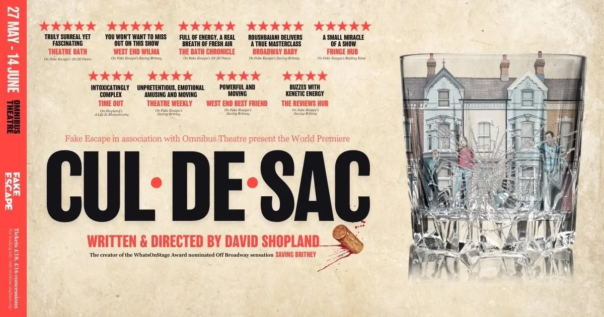 @LondonTheatre1 🦄 (@londontheatre1) on Twitter photo CUL-DE-SAC presented by Fake Escape at <a href="/OmnibusTheatre/">Omnibus Theatre</a>
Suburban life, unfiltered: David Shopland’s new play is a wine-stained comedy-drama about the chaos behind closed doors.
“It feels like things are getting faster, faster. Like culture, society, whatever is this roundabout CUL-DE-SAC presented by Fake Escape at <a href="/OmnibusTheatre/">Omnibus Theatre</a>
Suburban life, unfiltered: David Shopland’s new play is a wine-stained comedy-drama about the chaos behind closed doors.
“It feels like things are getting faster, faster. Like culture, society, whatever is this roundabout