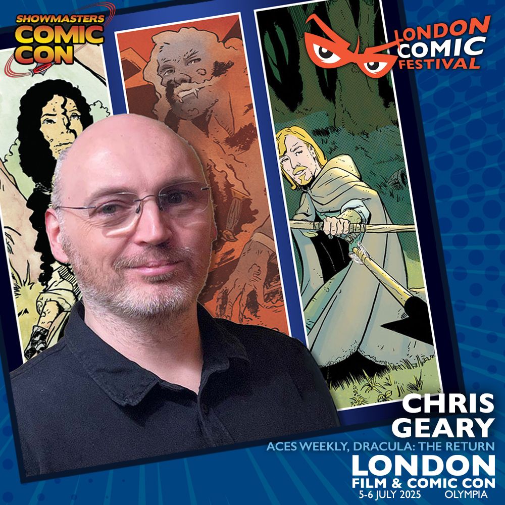 CHRIS GEARY is coming to #LCF25 #LFCC!

Creator of International Aces and co-creator of award-winning GN Commitment, Chris has worked on Aces Weekly, Dracula: The Return, Robin Hood and more—true tales, legends &amp; monsters! 

bit.ly/LFCC_