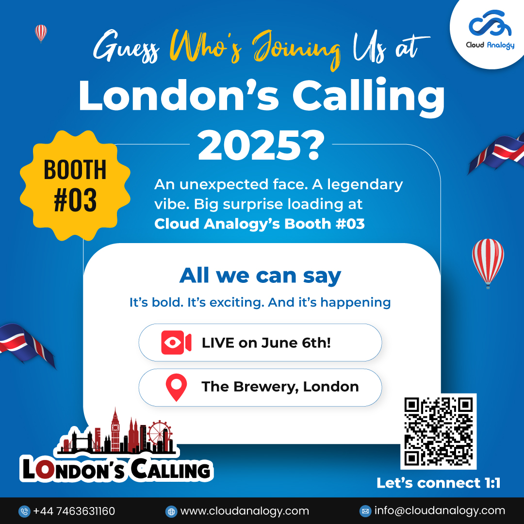 A surprise guest. A legendary reveal. 🎉

Join us at Booth #03 on June 6 at London’s Calling 2025.

Be there or miss out! 👀

👉 cloudanalogy.com/london-calling…

#LondonsCallingWithCA #LC2025 #MCUtility #Booth03 #BigReveal #LiveSurprise