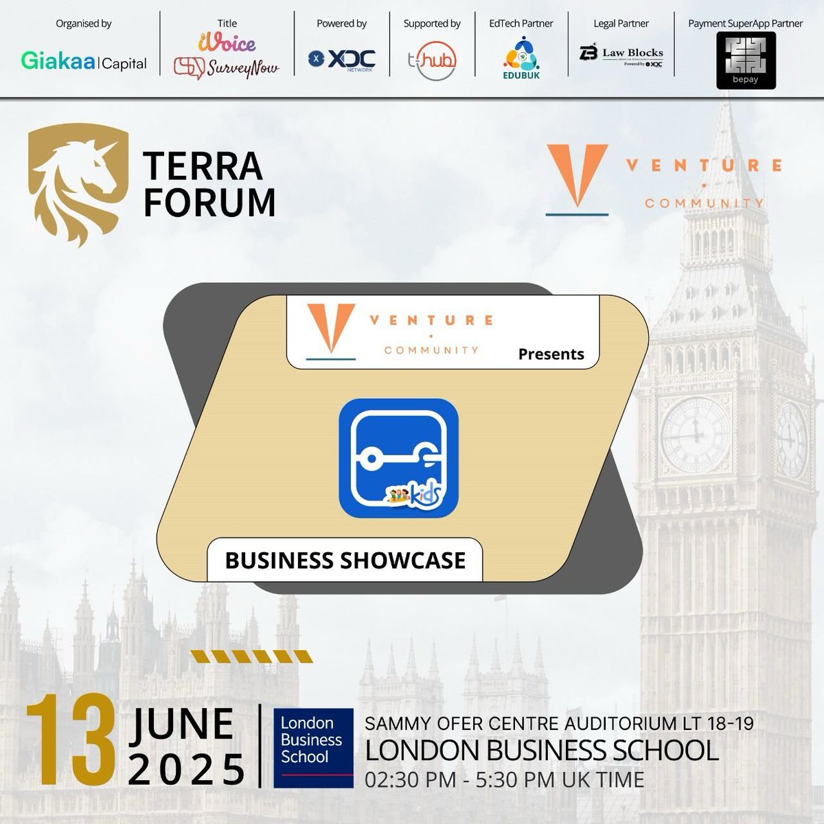 Business Showcase Feature: @Getapplatch 
Presented by Venture Community

Helping children build smart financial habits early through engaging, gamified tools.

📍 June 13 | London Business School
⏰ 2:30 PM – 5:30 PM UK Time

Register: uk.events.theterraforum.com