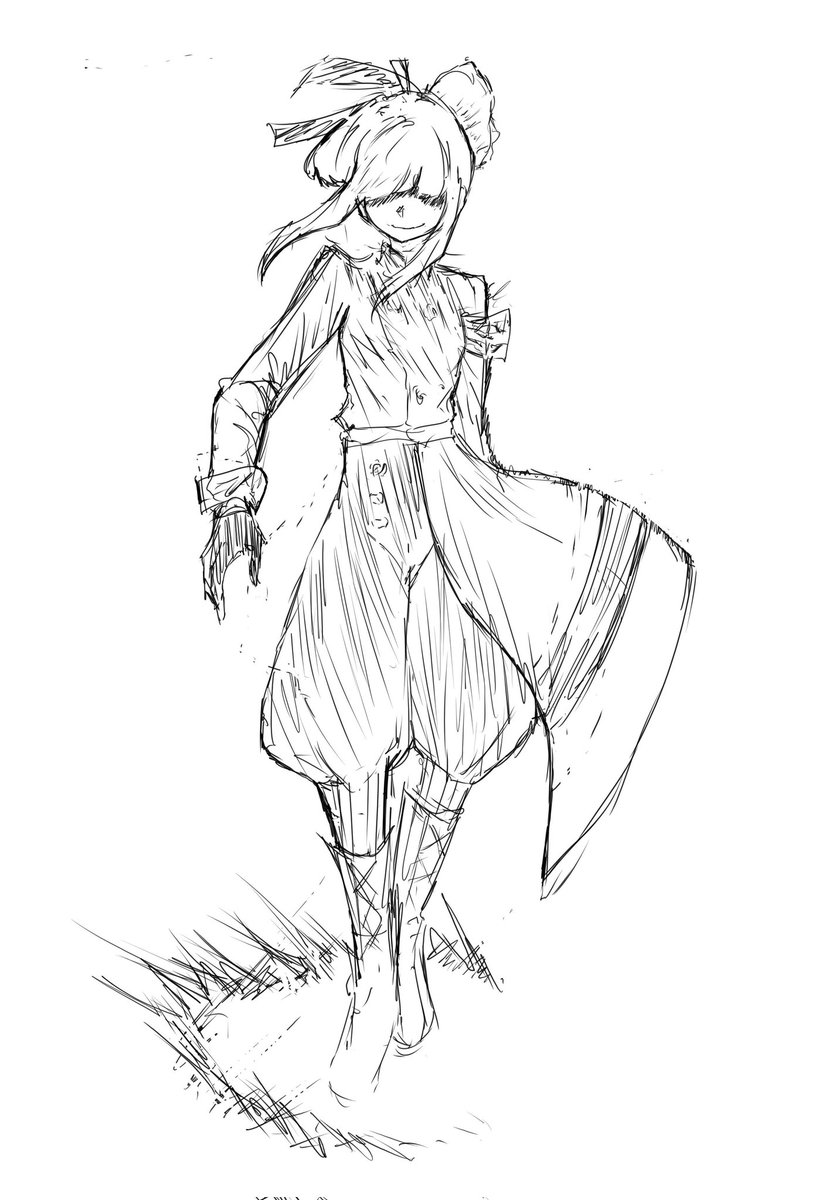 Silvrspeed's tweet image. Sketch of @kohlsart 's OC Anya i drew today #artmoots #drawing