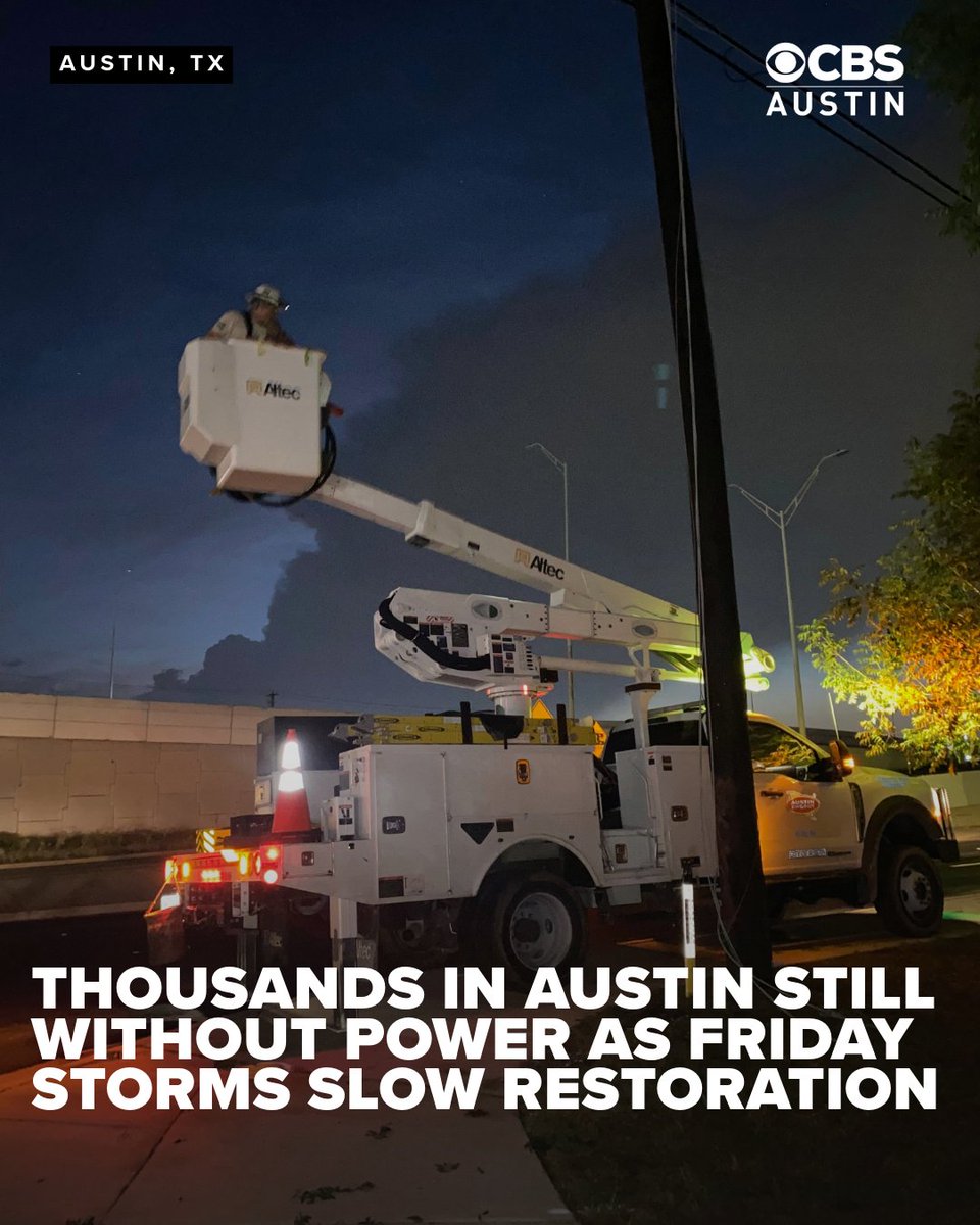 Friday morning storms are complicating power restoration efforts in Austin, where 14,750 customers remained without electricity Friday morning.

FULL STORY ⬇️