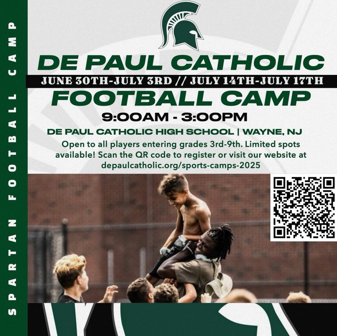 Be a friend, Tell a friend and come train with the best in the business🏈‼️#LadySpartans #SpartanFootball 

Link: depaulcatholic.org/sports-camps-2…