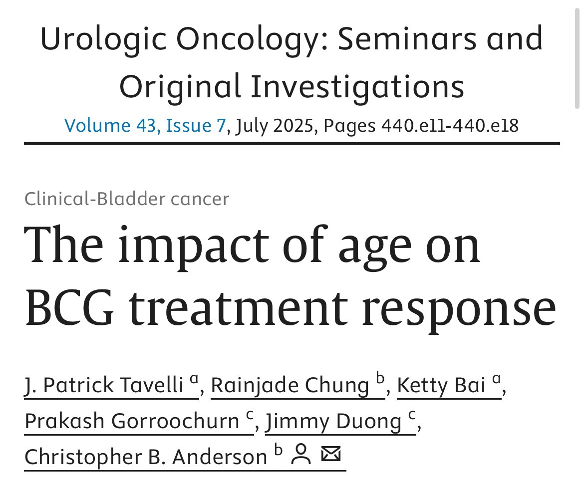 Columbia Urology (@columbiaurology) on Twitter photo Congrats to our newly minted <a href="/ColumbiaPS/">Columbia Vagelos College of Physicians & Surgeons</a> graduate #Pat_Tavelli on seeing his Scholarly Project through to publication.
Check out his work under mentorship from <a href="/CBAnderson2014/">Chris Anderson</a> on the impact of age on BCG response.
nam02.safelinks.protection.outlook.com/?url=https%3A%… Congrats to our newly minted <a href="/ColumbiaPS/">Columbia Vagelos College of Physicians & Surgeons</a> graduate #Pat_Tavelli on seeing his Scholarly Project through to publication.
Check out his work under mentorship from <a href="/CBAnderson2014/">Chris Anderson</a> on the impact of age on BCG response.
nam02.safelinks.protection.outlook.com/?url=https%3A%…