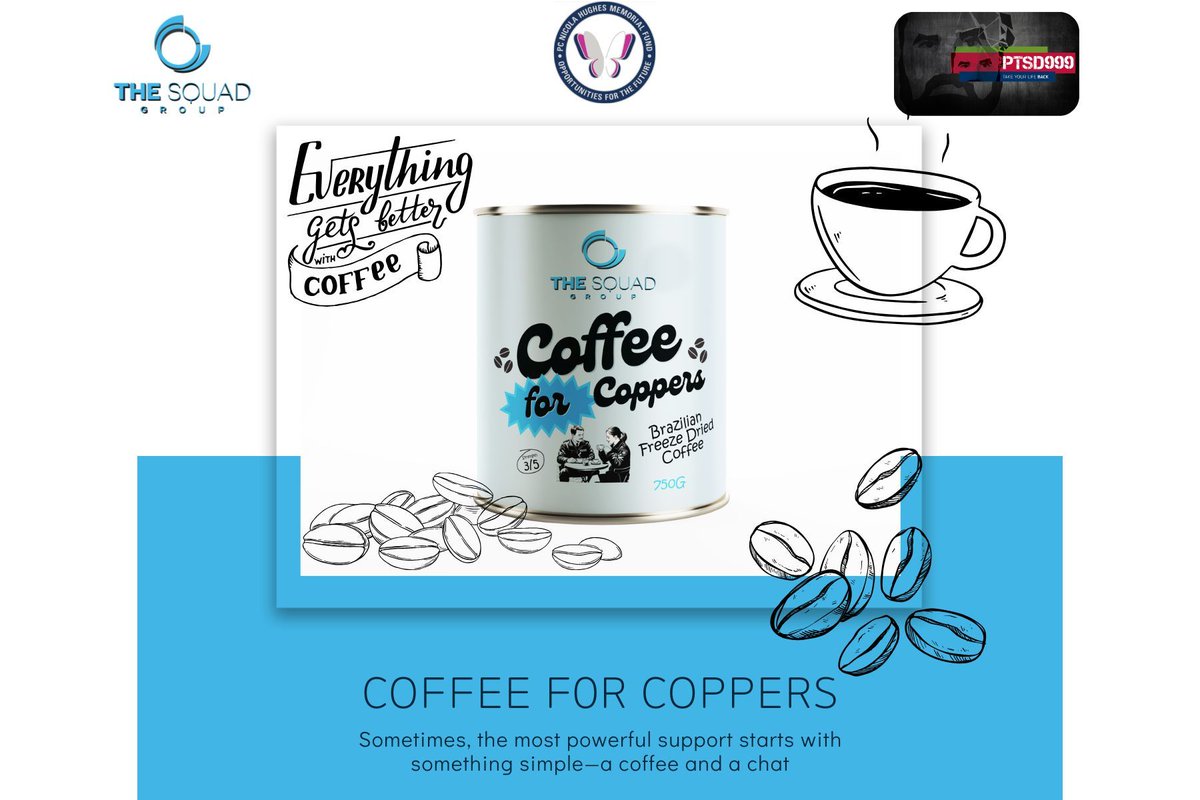 Introducing The Squad Group, Coffee for Coppers — a campaign designed to give officers a moment of calm in their busy, high-pressure days.
📷 Every tin sold supports the PC Nicola Hughes Memorial Fund
#CoffeeForCoppers #PCNicolaHughes #SupportTheForce #WellbeingMatters