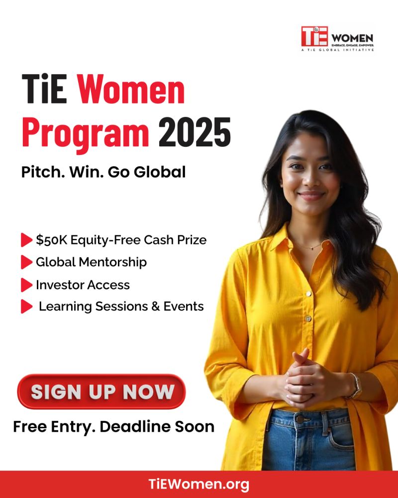 🚀 Calling All Women Founders! 🚀

Got a game-changing startup? The TiE Women Pitch Competition is your chance to take your business to the global stage! 🌍✨

✅ Open to all industry verticals
✅ Must be female-founded or co-founded (only female founders can pitch)
✅ Company