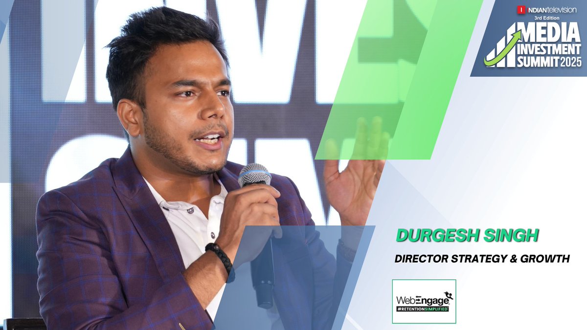 Indiantelevision.com (@itvnewz) on Twitter photo “Every customer is on a different journey. Our role is to ensure each touchpoint adds value” - Durgesh Singh, <a href="/WebEngage/">WebEngage</a>  
#MIS2025 #MediaInvestmentSummit2025 “Every customer is on a different journey. Our role is to ensure each touchpoint adds value” - Durgesh Singh, <a href="/WebEngage/">WebEngage</a>  
#MIS2025 #MediaInvestmentSummit2025
