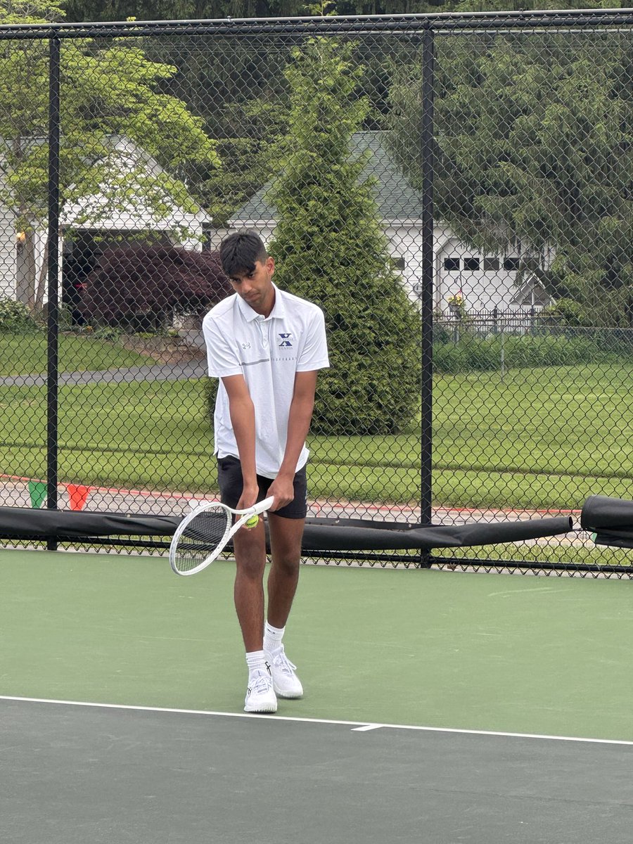 St. X #1, Nihal Narisetty, warms up for his semifinal match in the final day of the OHSAA State Tennis Tournament. ✈️🎾#GoBombers