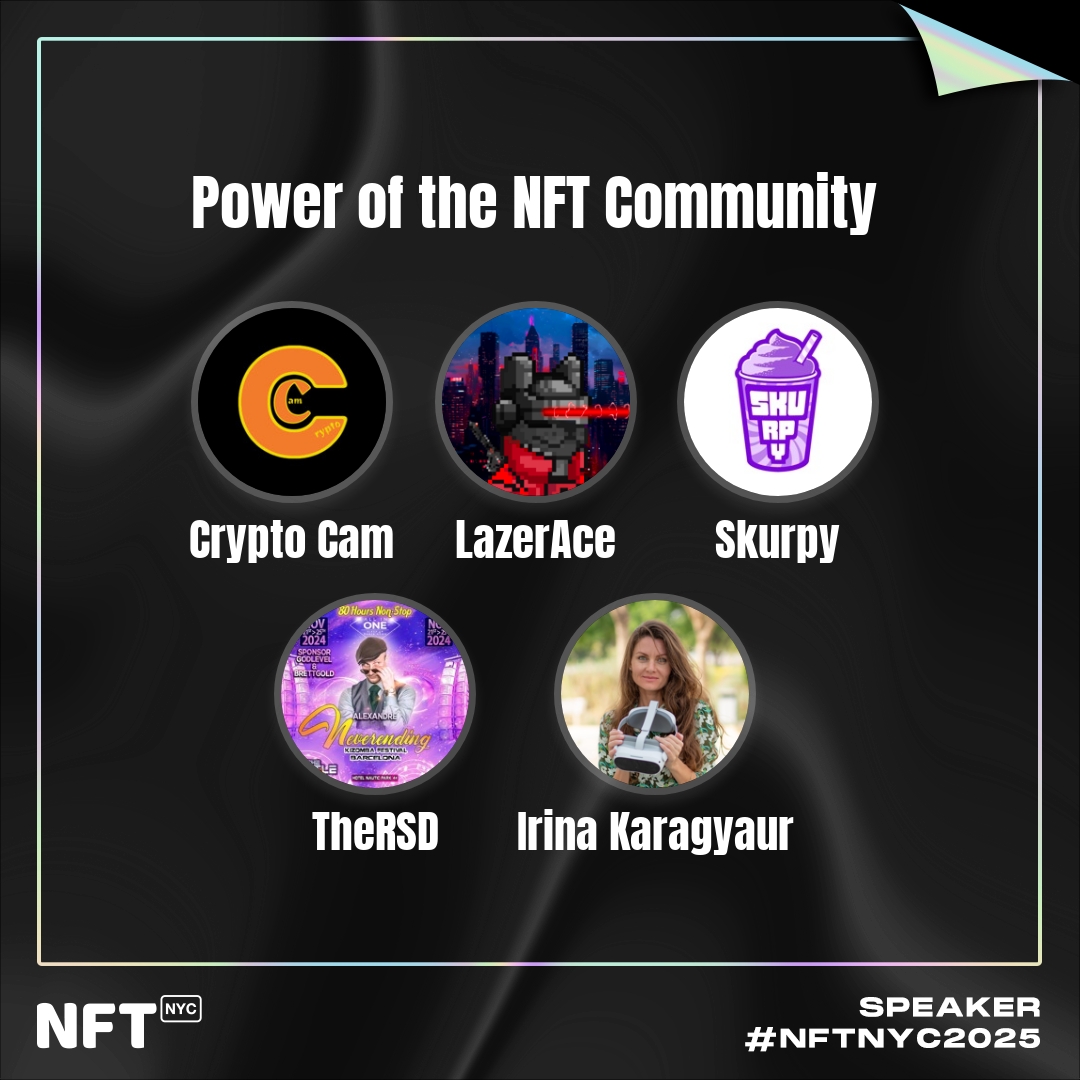 NFT.NYC (@nft_nyc) on Twitter photo In the ever-evolving world of Web3, one thing remains constant: community is everything.
At NFT.NYC 2025 this June 25–26, <a href="/its_Crypto_Cam/">Crypto Cam</a>, Lazer Ace, @skurpysocial, @thersd & <a href="/IrinaKaragyaur/">Irina Karagyaur 👾🛸 🪬</a> will explore how NFT communities are shaping the future of ownership In the ever-evolving world of Web3, one thing remains constant: community is everything.
At NFT.NYC 2025 this June 25–26, <a href="/its_Crypto_Cam/">Crypto Cam</a>, Lazer Ace, @skurpysocial, @thersd & <a href="/IrinaKaragyaur/">Irina Karagyaur 👾🛸 🪬</a> will explore how NFT communities are shaping the future of ownership
