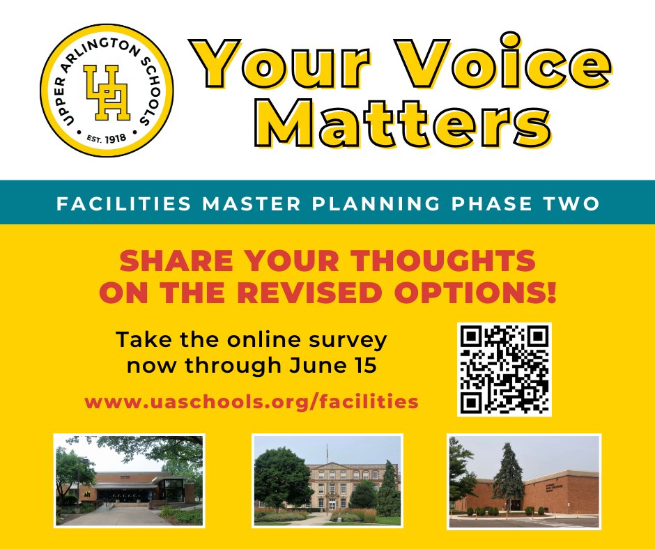 UA_Schools's tweet photo. ⏳ Just 2 weeks left to share your feedback!

🏫 We’re planning the next steps for our aging middle schools and Burbank Early Childhood School — and we need to hear from you.

🔗 Take the updated community survey now at https://t.co/FUzdITTduA. 

#YourVoiceMatters https://t.co/zFngoQJF6K