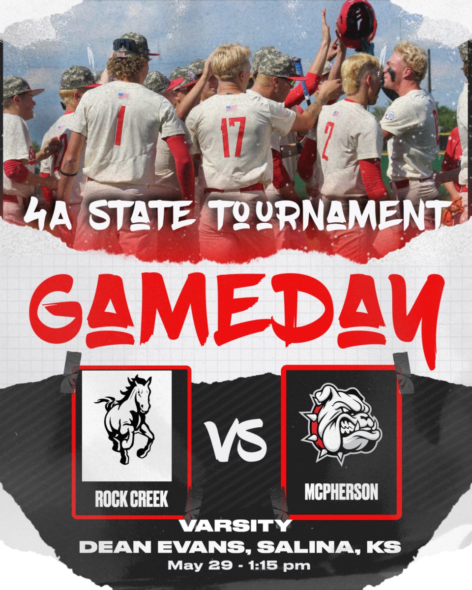 BullPupBaseball (@bullpupbaseball) on Twitter photo STATE SEMIFINALS
🆚 Rock Creek
⏰ 1:15
🏟️ Dean Evans, Salina, KS
📊 Gamechanger Live Stats 
🎥 Gamechanger Live Stream 
📻🎙 Ad Astra Radio App (98.9 FM) STATE SEMIFINALS
🆚 Rock Creek
⏰ 1:15
🏟️ Dean Evans, Salina, KS
📊 Gamechanger Live Stats 
🎥 Gamechanger Live Stream 
📻🎙 Ad Astra Radio App (98.9 FM)