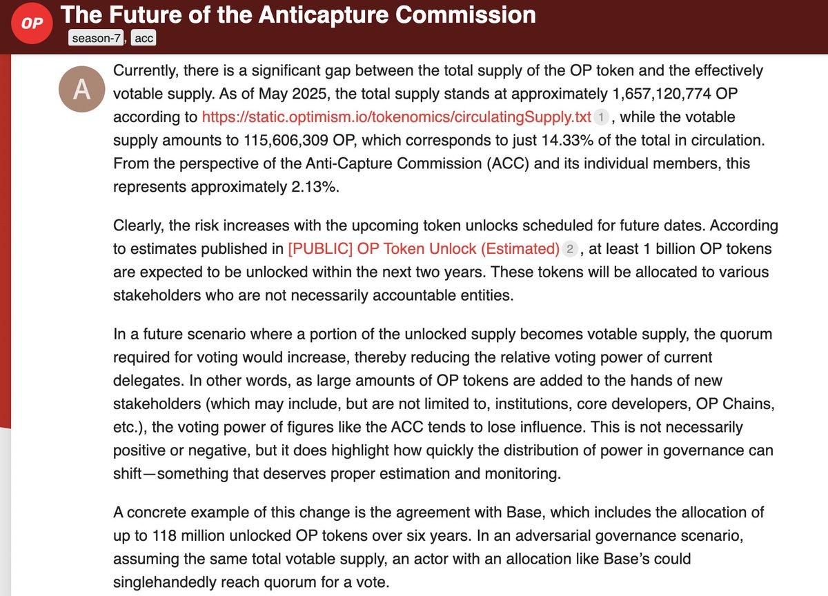 What if Base controlled Optimism?

One of the sneakiest existential risks of DAOs is getting increasing attention, as you can see here in the latest report of the Anticapture Commission: Quorums.

DAO governance's overreliance on enthusiasts is about to become extremely painful.