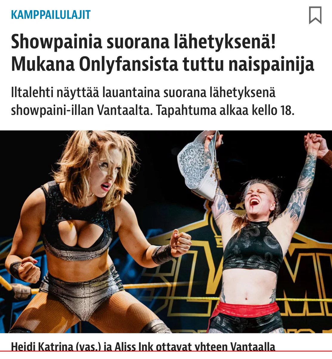 HeidiKatrinaa's tweet image. Get your tickets for #SpringSlam 🔥 

Saturday 31st May 📍 Lumosali, Vantaa

slamwres.eventiolive.fi/events
#SlamWrestlingEntertainment