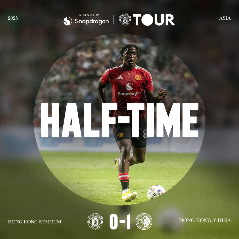ManUtd's tweet photo. Behind at the break ⏸️

#MUFC || #MUTOUR25