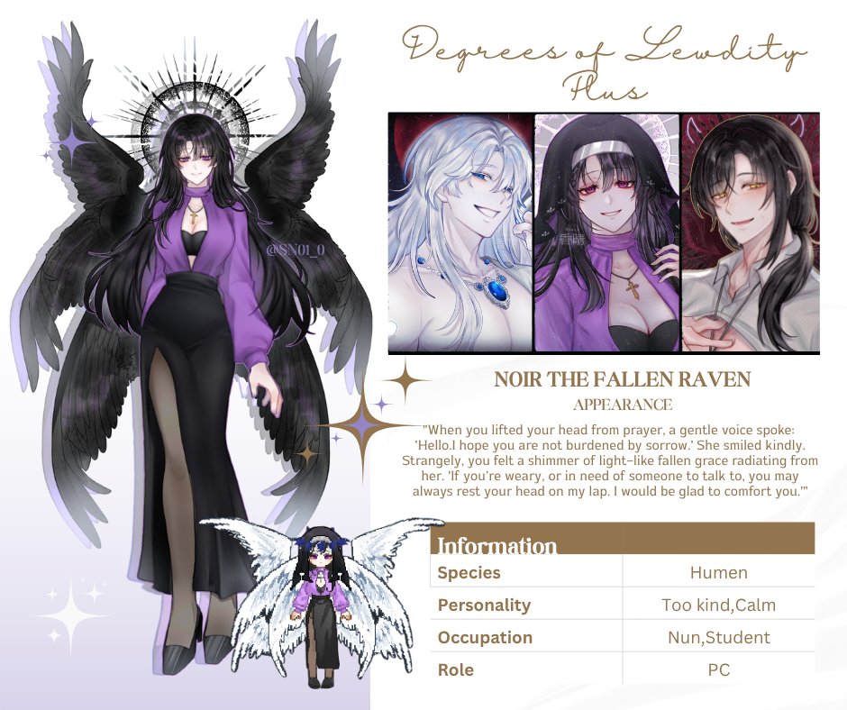 SN01_0's tweet image. Hello! I’m here to introduce my PC! You’re welcome to chat with me, and if I make any mistakes in English, please feel free to correct me.🥺🫳💖💗✨✨✨

#DegreesofLewdity #DoL #DolPC