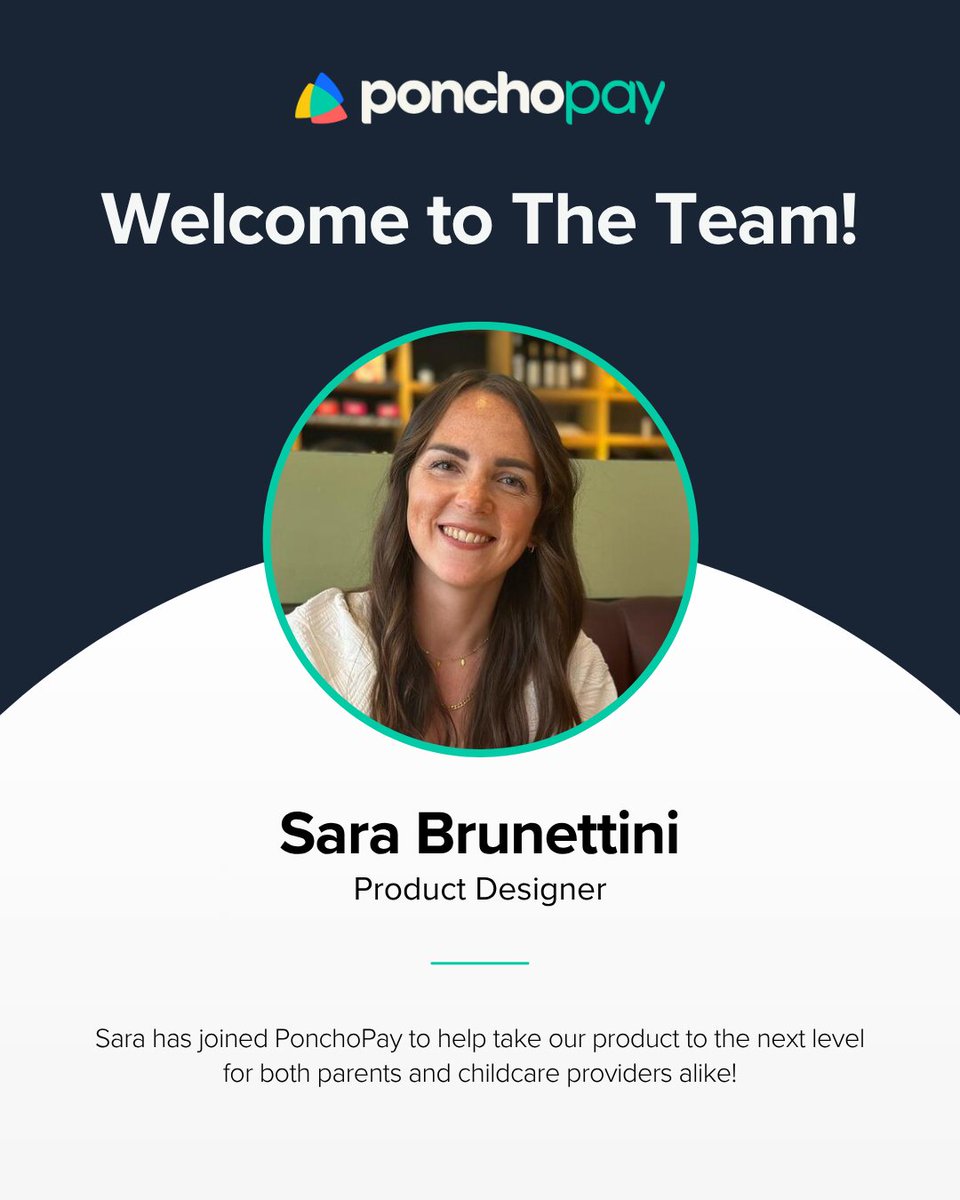 A big welcome to the newest member of the PonchoPay Team, Sara Brunettini 👋 

Sara has vast Product Design experience, most recently at Meta. We're delighted to have Sara on board as we continue to improve the checkout experience for millions of parents across the UK!
