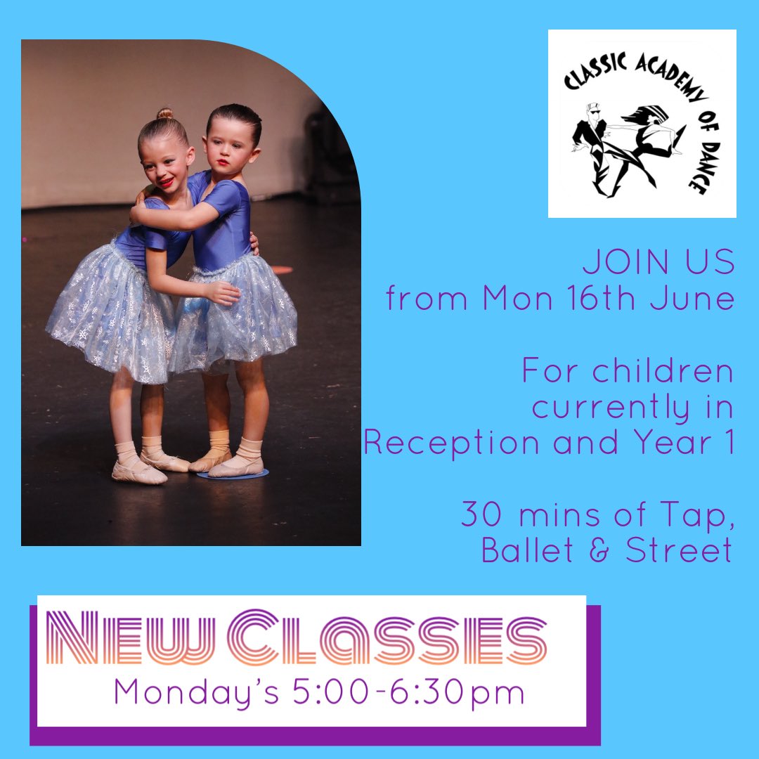 💙 New Class Announcement 💙

📍Classic Academy of Dance, Willenhall WV13 1PB 
✉️Message for more info or to sign up for a free trial 

💃🏻🕺🏻🩰